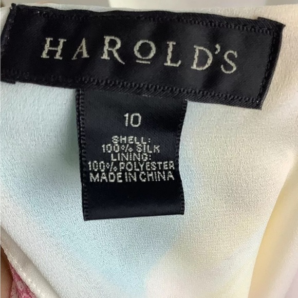 Harold's Sz 10 100% Silk Bold Colorful Floral Print Flare Skirt Multicolor - Picture 5 of 5